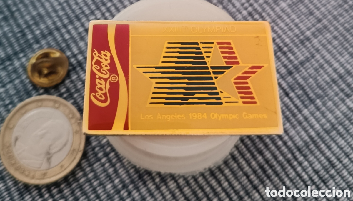 Pins de colecci&oacute;n: PIN Coca Cola 1990, Olimpiada Los &Aacute;ngeles 1984, met&aacute;lico esmaltado.