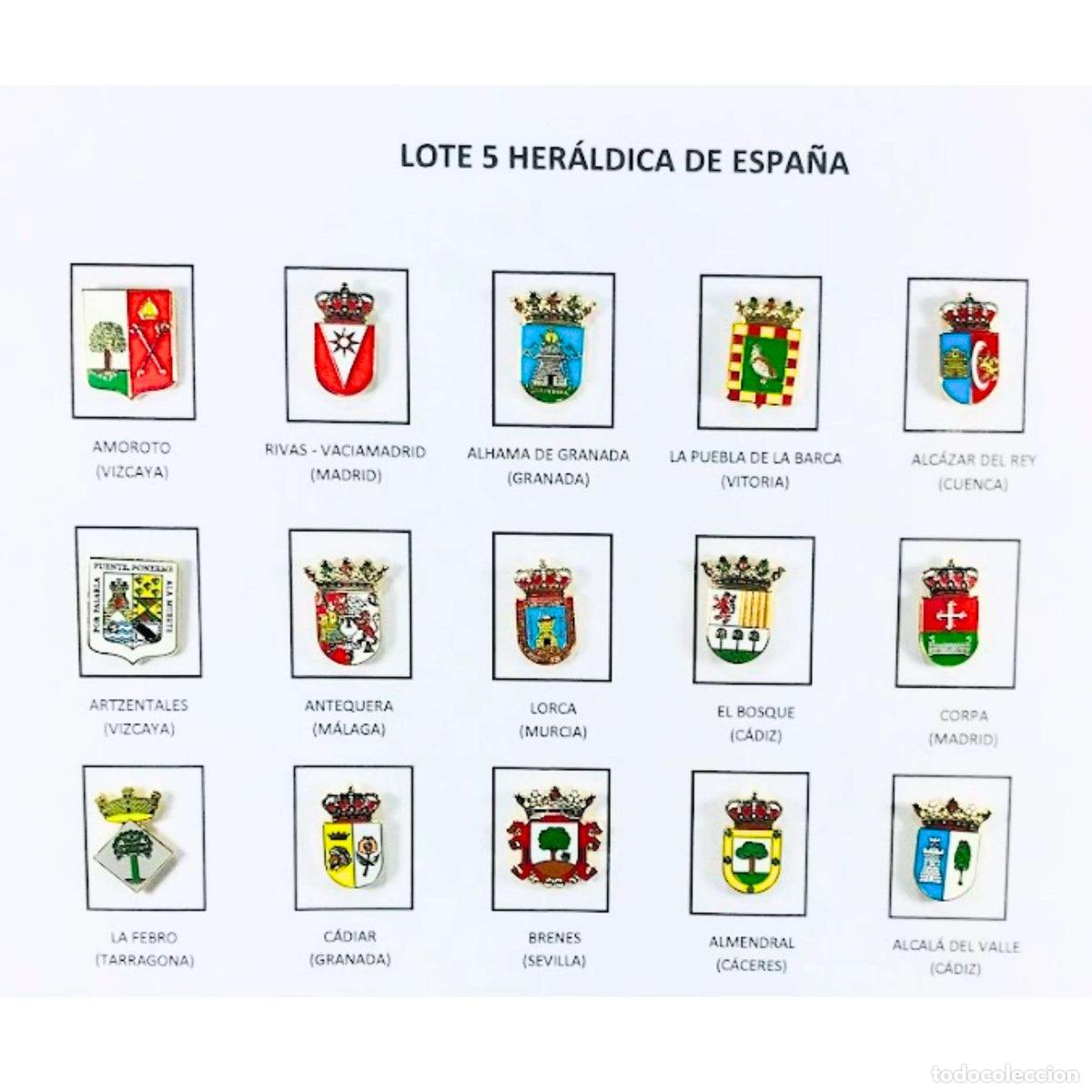 Pin's de collection: Pins - Lote N&ordm;5 Escudos Her&aacute;ldicos Espa&ntilde;a
