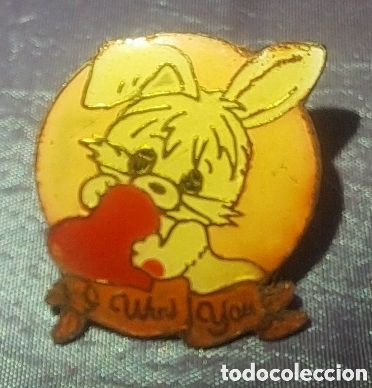 Pins de colecci&oacute;n: PIN VINTAGE CONEJO CON CORAZ&Oacute;N - Foto 1
