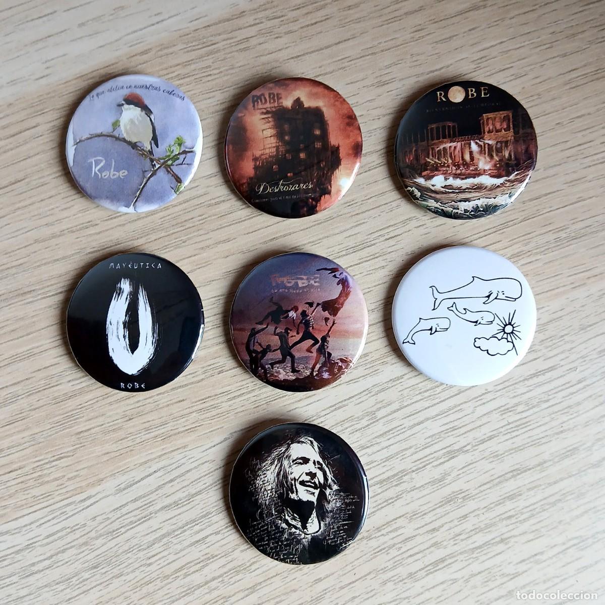 Pins de colecci&oacute;n: Chapas Robe Extremoduro - Set de 7 - 38mm - Foto 1