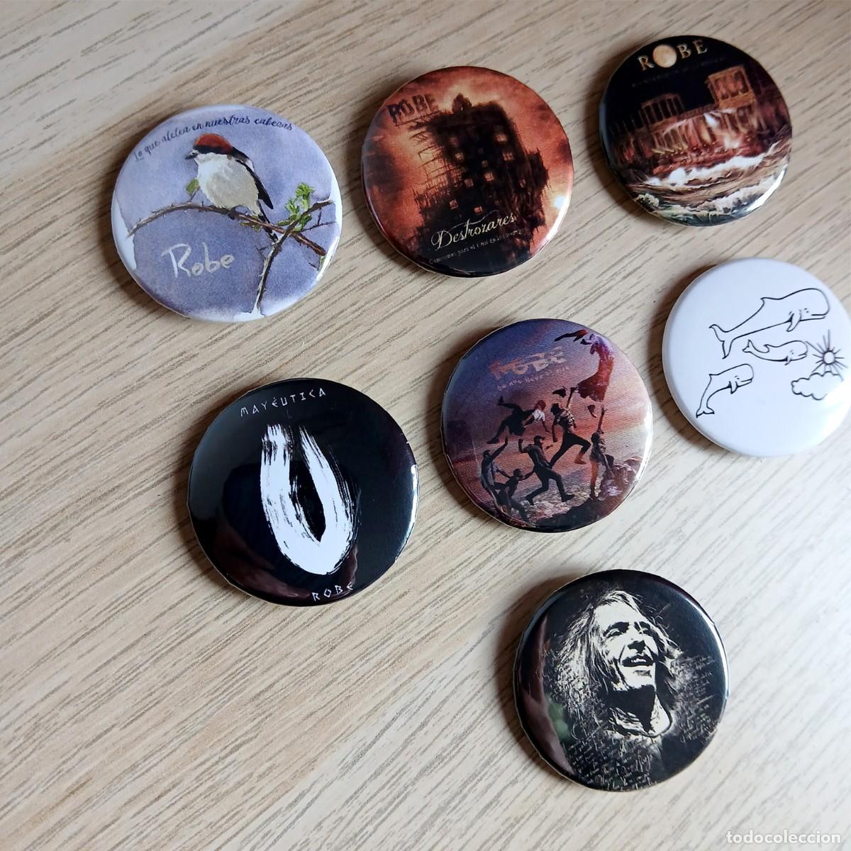 Pins de colecci&oacute;n: Chapas Robe Extremoduro - Set de 7 - 38mm - Foto 2