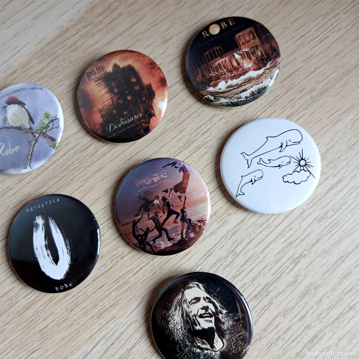 Pins de colecci&oacute;n: Chapas Robe Extremoduro - Set de 7 - 38mm - Foto 3