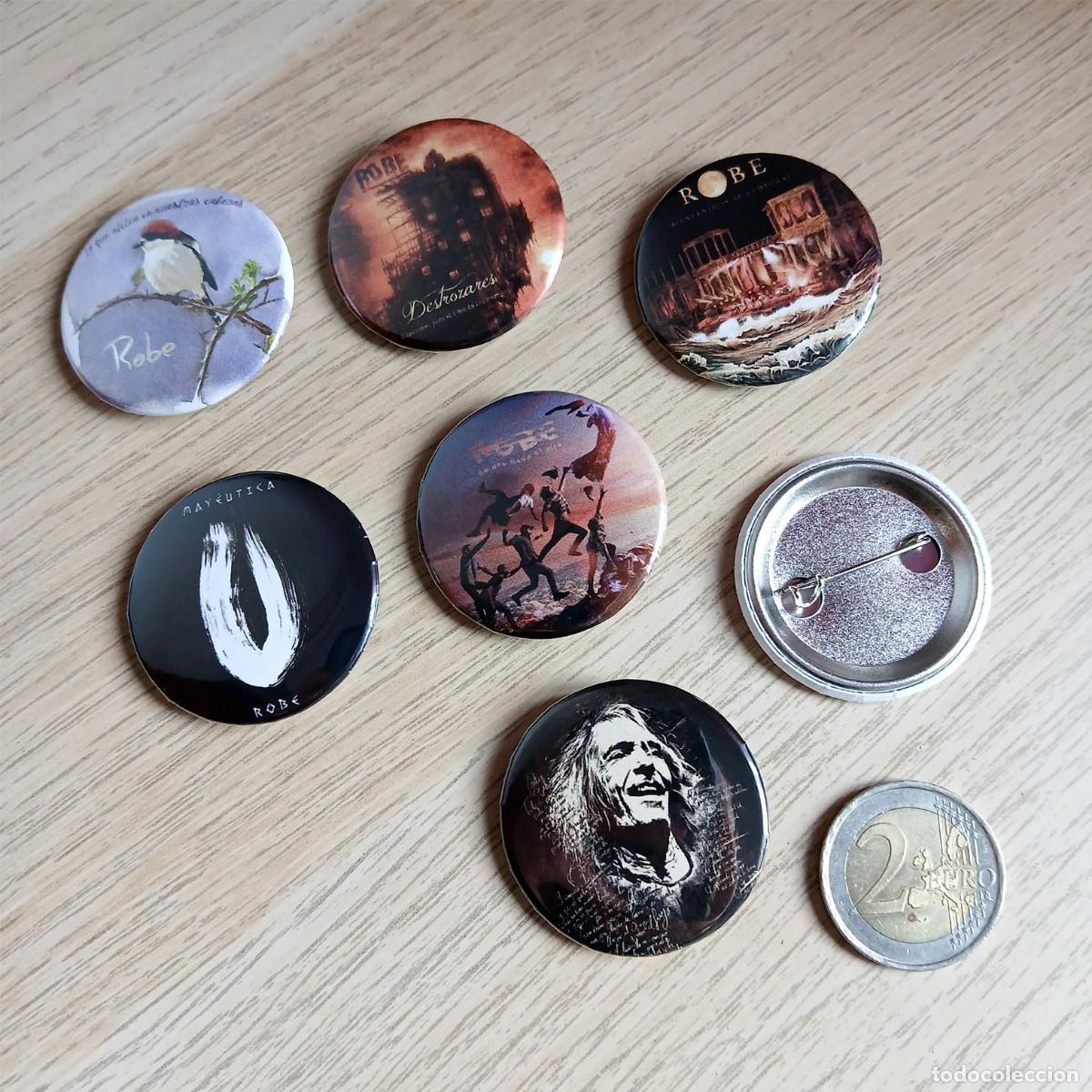 Pins de colecci&oacute;n: Chapas Robe Extremoduro - Set de 7 - 38mm - Foto 4
