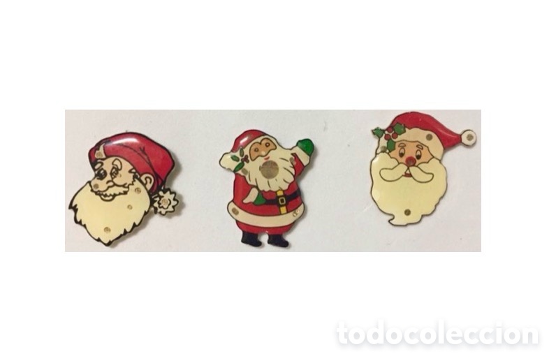 Pins de colecci&oacute;n: 3 PINS luminosos de Navidad, SANTA CLAUS. A ESTRENAR.