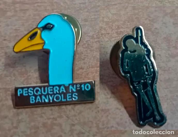 Collection pins: Pin Pesquera num 10 Banyoles Oca + pin negre banyoles