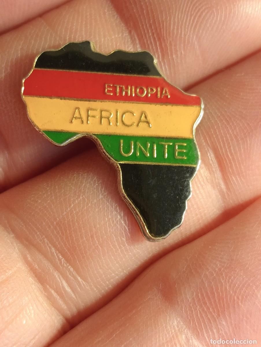 Pin's de collection: PINS ETHIOPIA AFRICA UNITE CONCIERTO LIFE FREDDY MAPA ,TEMA TURISMO LUGARES PAISES INSIGNIA PIN