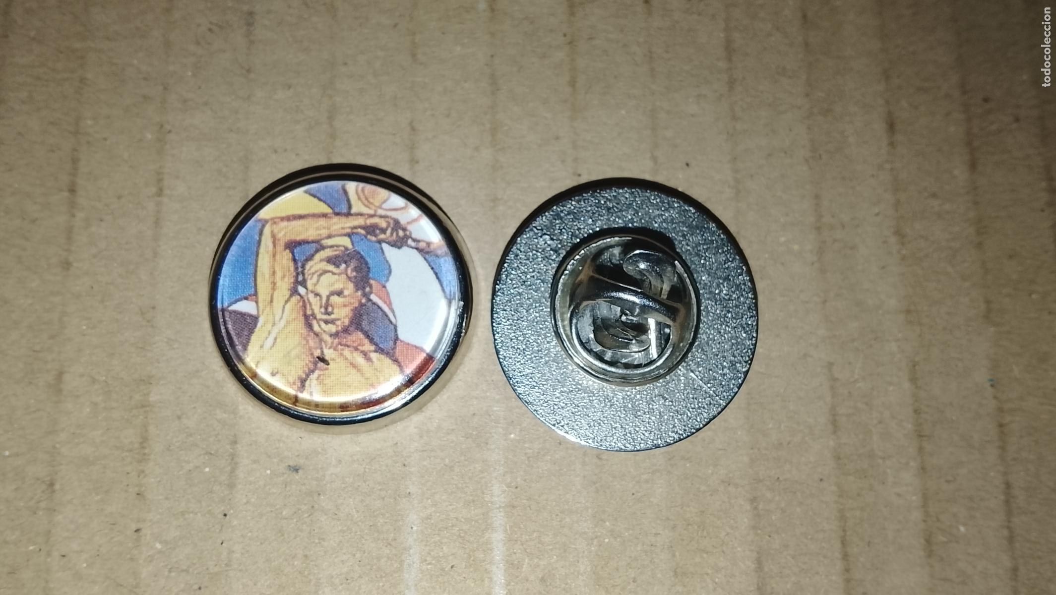 Pins de colecci&oacute;n: pin redondo metal - ( arte upcycling ) - LOGO DEL CARTEL DE LAS OLIMPIADAS DEL A&Ntilde;O 1912