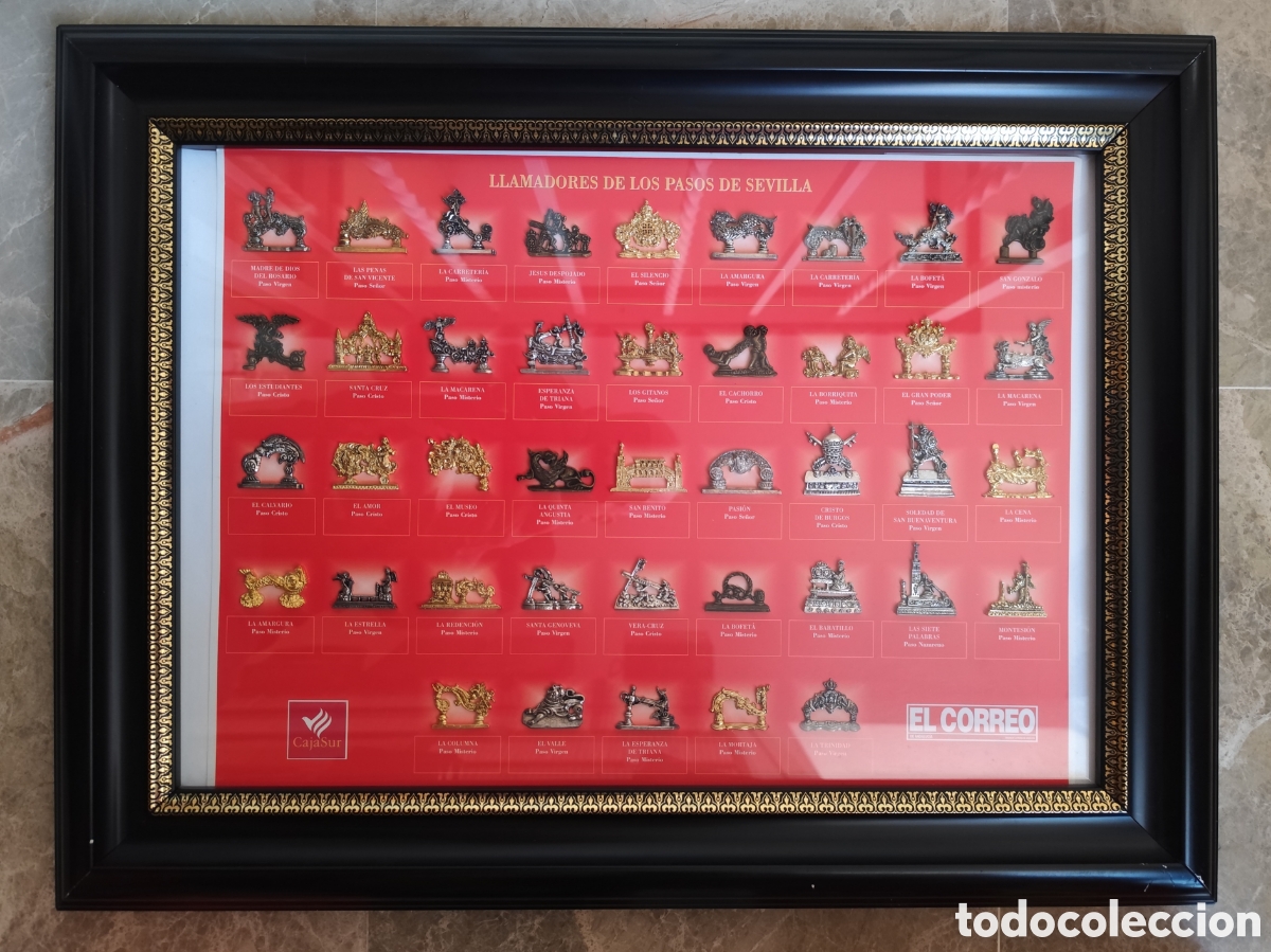 Pins de colecci&oacute;n: CUADRO COLECCION COMPLETA LLAMADORES HERMANDADES SEMANA SANTA DE SEVILLA