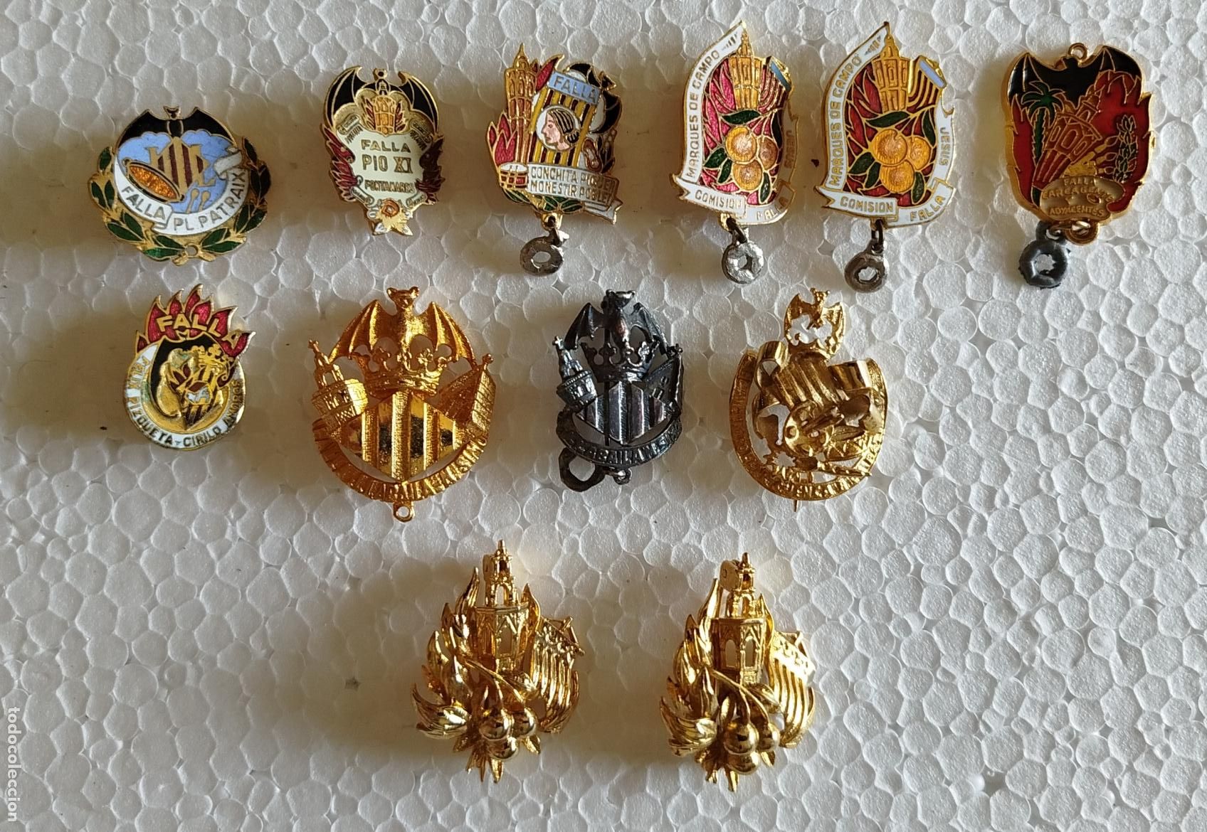 Pins de colecci&oacute;n: LOTE 12 PIN / INSIGNIA OFICIAL, DE AGUJA - FALLAS DE VALENCIA - PINS FIESTAS