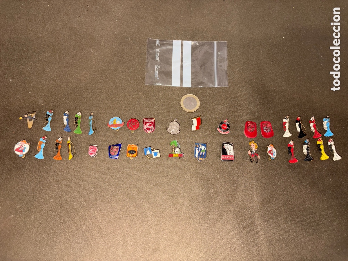 Pins de colecci&oacute;n: Lote de 34 pins o insginia antiguos,Philips,kas,revoltosa,aeropons,etc*ver fotos*