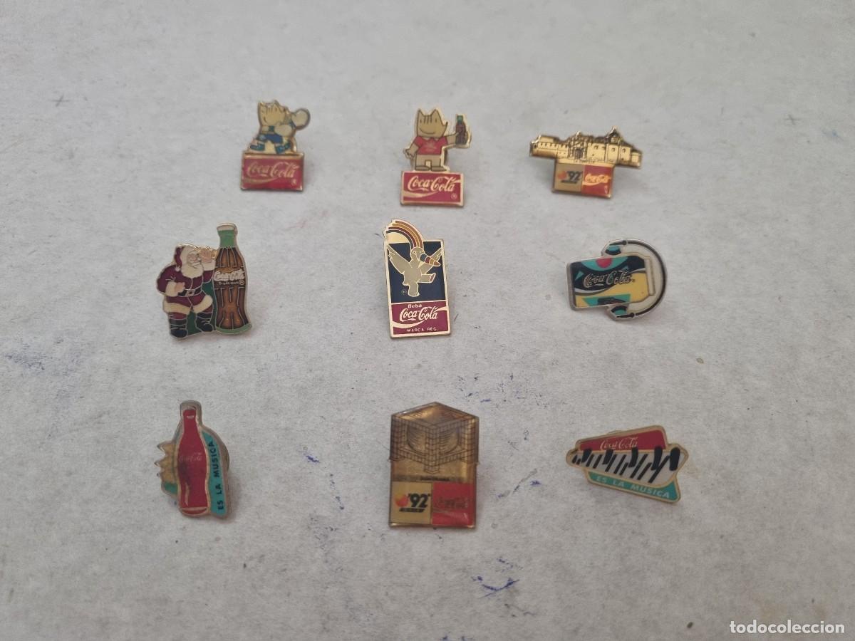 Pins de colecci&oacute;n: Lote de 9 pines coca-cola