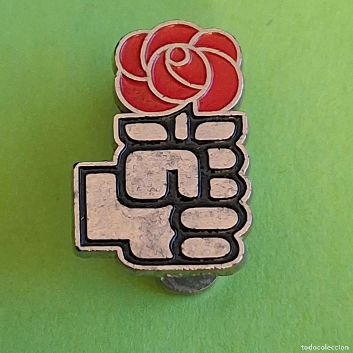 Pins de colecci&oacute;n: PSOE PARTIDO SOCIALISTA OBRERO ESPA&Ntilde;OL - ANTIGUA INSIGNIA OJAL SOLAPA PIN