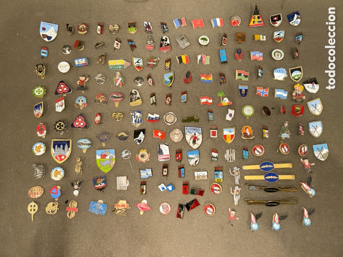 Pins de colecci&oacute;n: GRAN LOTE CON M&Aacute;S DE 150 PINES E INSGNIAS, CIUDADES, MONUMENTOS, PUBLICIDAD, ETC