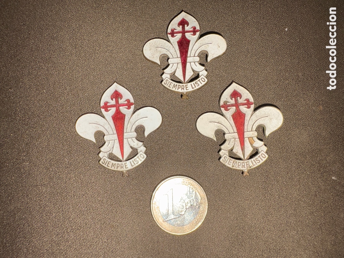 Pins de colecci&oacute;n: Lote de 3 Insignia Broche Esmaltado de los - Asociaci&oacute;n Boy Scouts de Espa&ntilde;a A.S.D.E - Siempre Listo