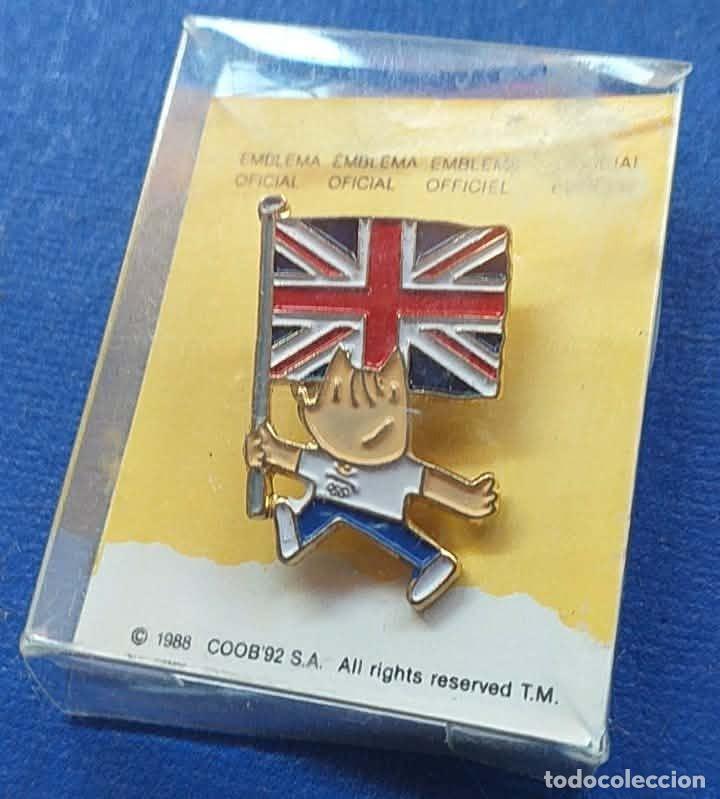 Pins de colecci&oacute;n: PIN COBI BARCELONA' 92 Bandera Reino Unido . En Cajita Original. Nuevo.
