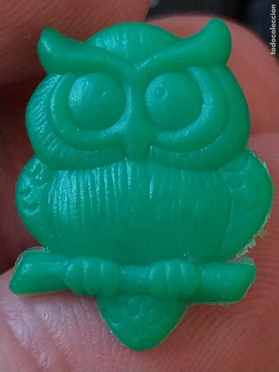 Pins de colecci&oacute;n: BUHO LECHUZA PIN PINCHO FIGURA PL&Aacute;STICO VERDE VINTAGE 2.2CMS ALTO ANIMAL