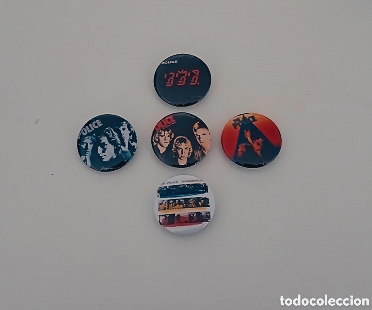 Pins de colecci&oacute;n: THE POLICE - Lote de chapas portadas discos LP