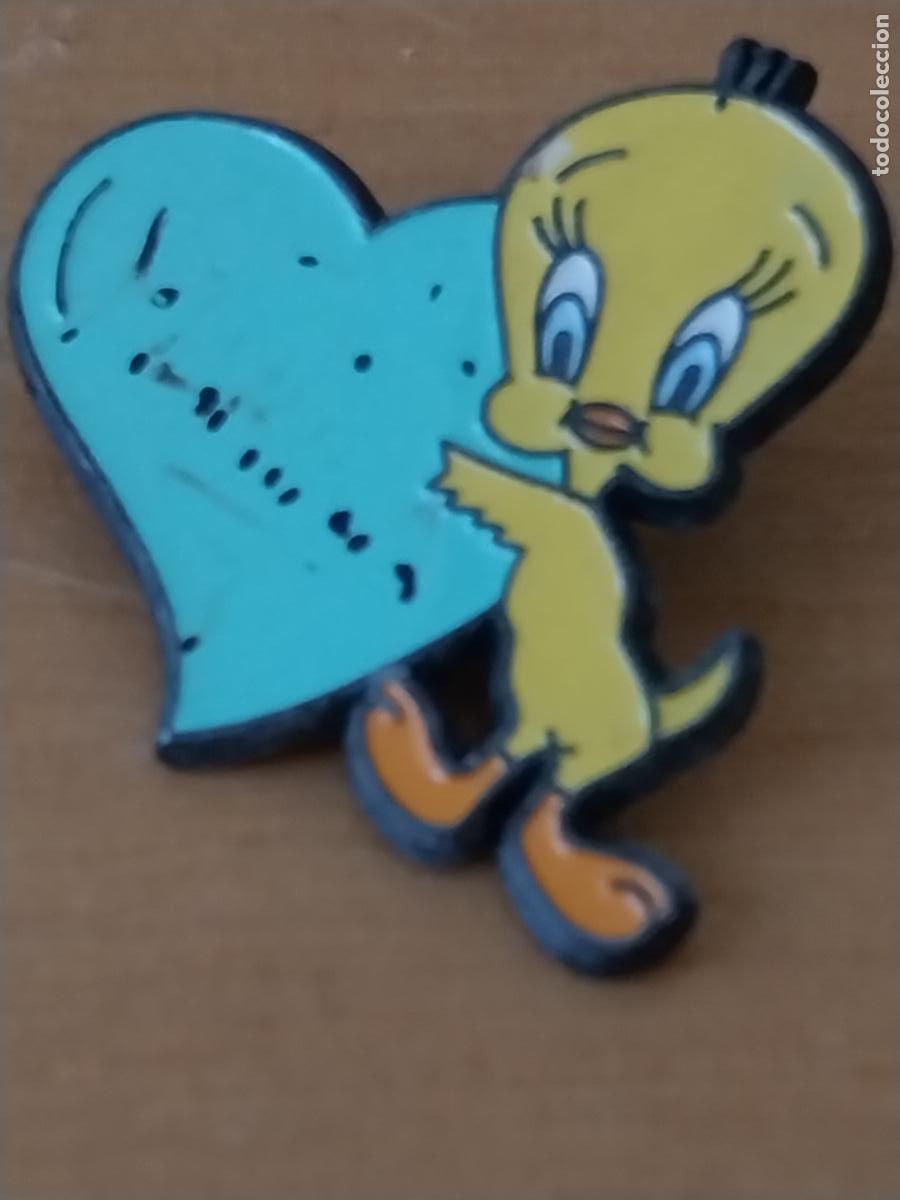 Pins de colecci&oacute;n: PIOLIN TWEETY CORAZON WARNER VINTAGE PIN PINCHO 2.5CMS ALTO ORIGINAL PINTURA LACADA