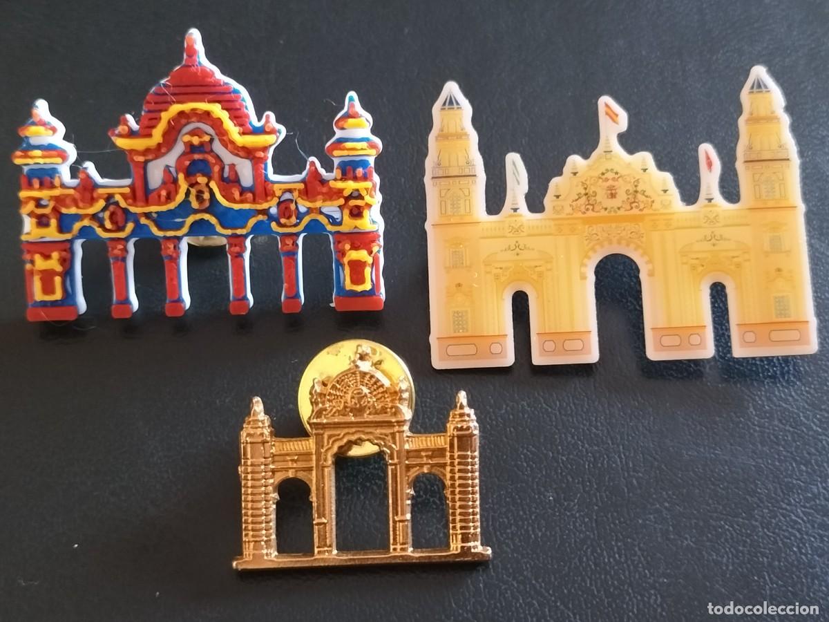 Pins de colecci&oacute;n: Lote 3 pins de solapa feria de Sevilla. 2026,2015 y 2006