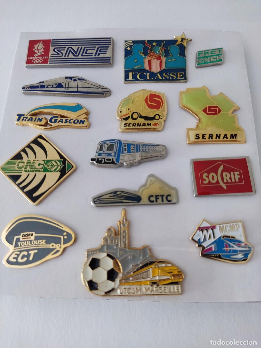 Pins de colecci&oacute;n: LOTE 14 PINS TRENES- VARIOS TEMAS DE LA SNCF DE FRANCIA