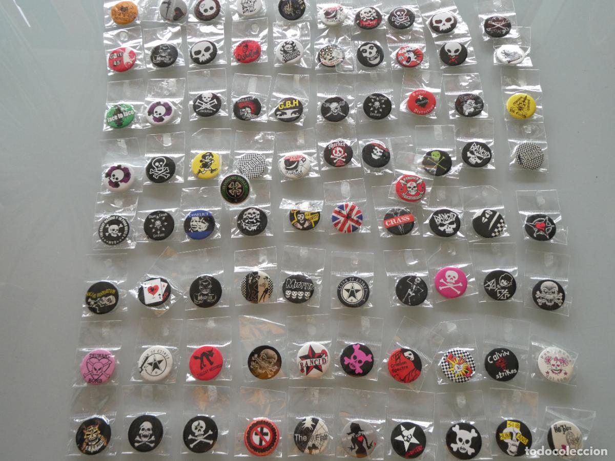 Pins de colecci&oacute;n: 82 CHAPAS BROCHES. CALAVERAS ESQUELETOS MUERTE ANTISISTEMA ANARQU&Iacute;A
