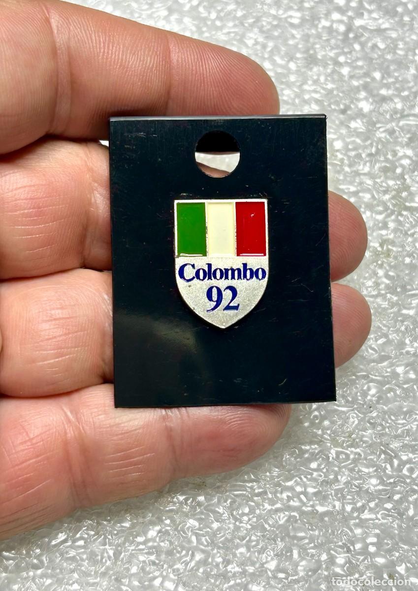 Pins de colecci&oacute;n: 3768.Pin conmemorativo de la Exposici&oacute;n de G&eacute;nova (Colombo 92)con la bandera de Italia
