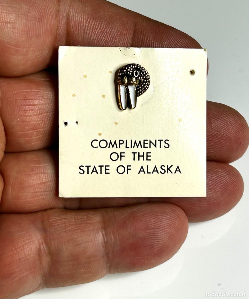 Pins de colecci&oacute;n: 3798.Pin de Morsa vintage souvenir oficial distribuido originalmente por el Estado de Alaska