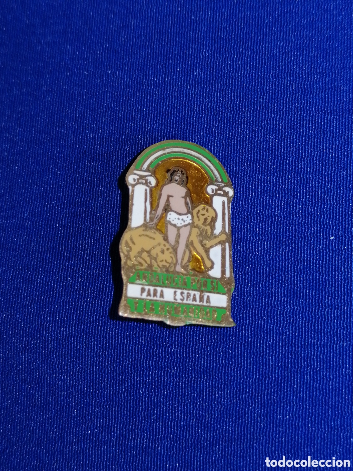 Pin's de collection: ESCUDO HER&Aacute;LDICO ANDALUC&Iacute;A INSIGNIA ANTIGUA DE ALFILER