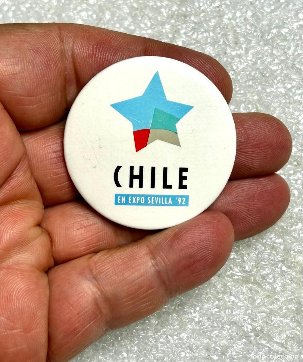 Pins de colecci&oacute;n: 3851.Chapa oficial del Pabell&oacute;n de Chile en la Exposici&oacute;n Universal de Sevilla 1992 (Expo '92)