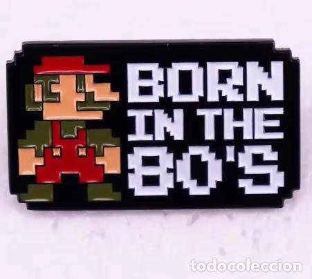 Pins de colecci&oacute;n: Pin Born in the 80s Super Mario insignia de Metal, alfileres esmaltados, broches