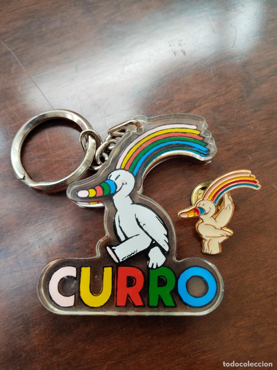 Pins de colecci&oacute;n: Llavero y Pin de Curro, Mascota de la Exposici&oacute;n Universal de Sevilla. EXPO'92.