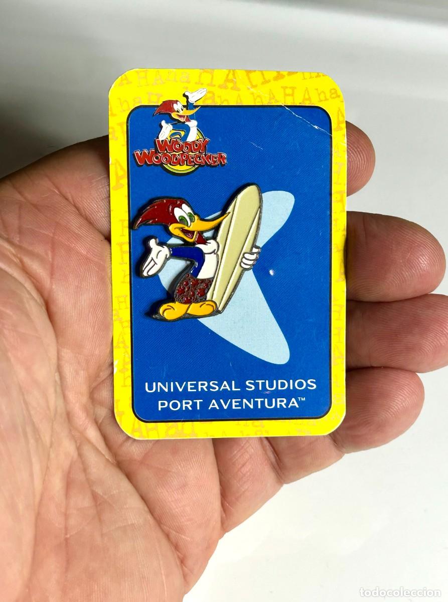 Pins de colecci&oacute;n: 3856.Pin de colecci&oacute;n vintage del P&aacute;jaro Loco (Woody Woodpecker) surfista