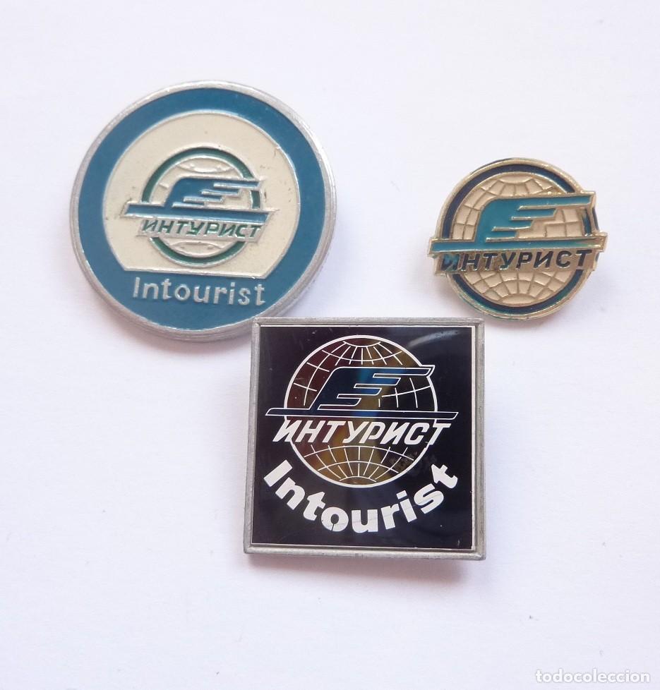 Collection pins: URSS - Rusia: Lote insignias de Intourist - Agencia sovi&eacute;tica tur&iacute;stica. Emblemas turismo ruso.