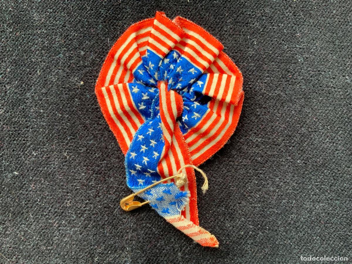 Pins de colecci&oacute;n: Antigua escarapela o pin broche con la badera de estados unidos de America.