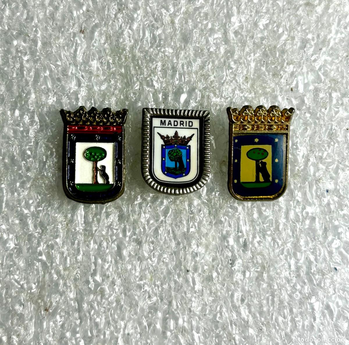 Pins de colecci&oacute;n: 3890.Lote de 3 pin del Escudo Her&aacute;ldico de la Ciudad de Madrid