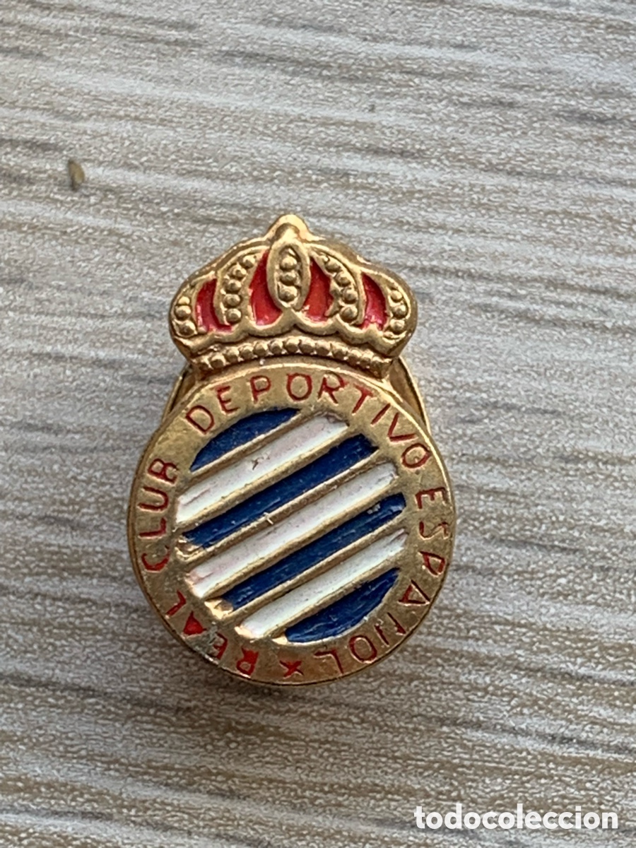 Pin's de collection: &bull;PIN INSIGNIA DE SOLAPA DE FUTBOL CLUB DEPORTIVO ESPA&Ntilde;OL