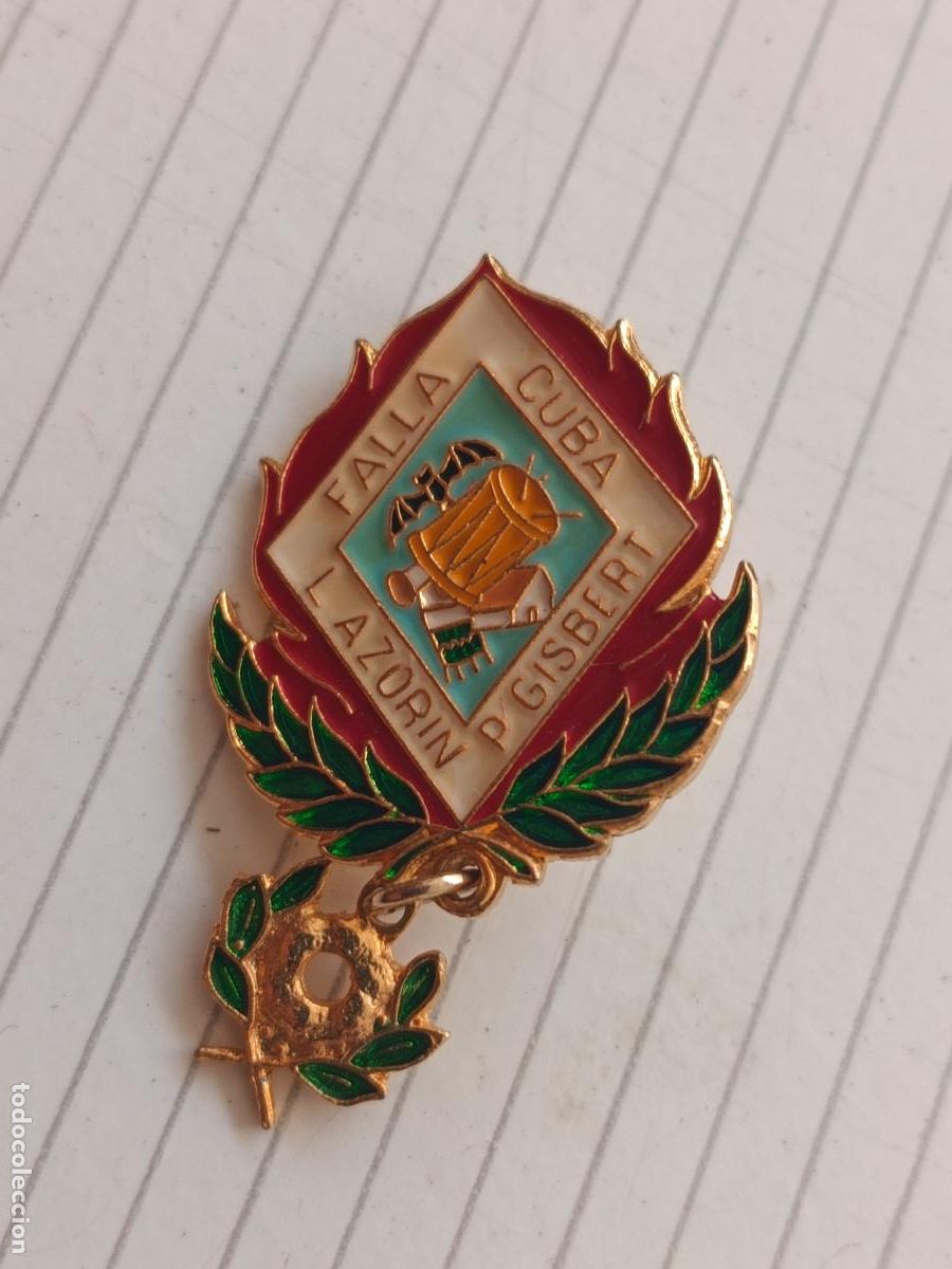 Pins de colecci&oacute;n: Valencia. Insignia de la falla Cuba Azor&iacute;n Gisbert