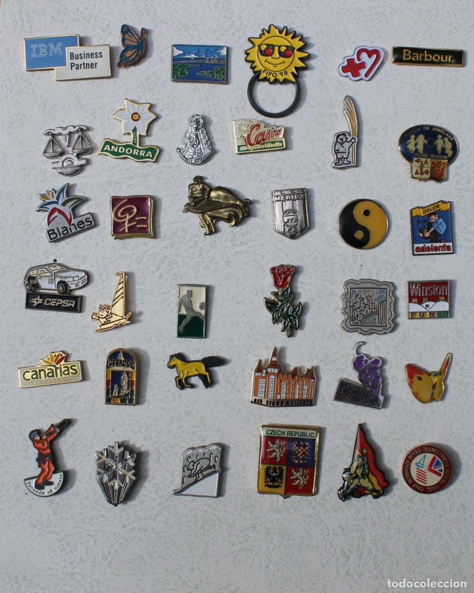 Pins de colecci&oacute;n: LOTE DE 36 PINS VARIADOS