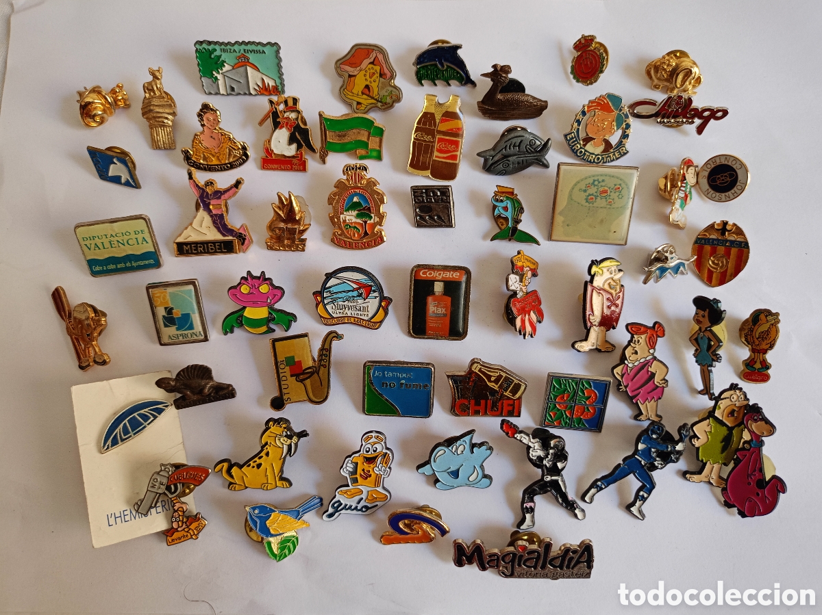 Pins de colecci&oacute;n: Gran lote de pins los Picapiedra power rangers coca cola