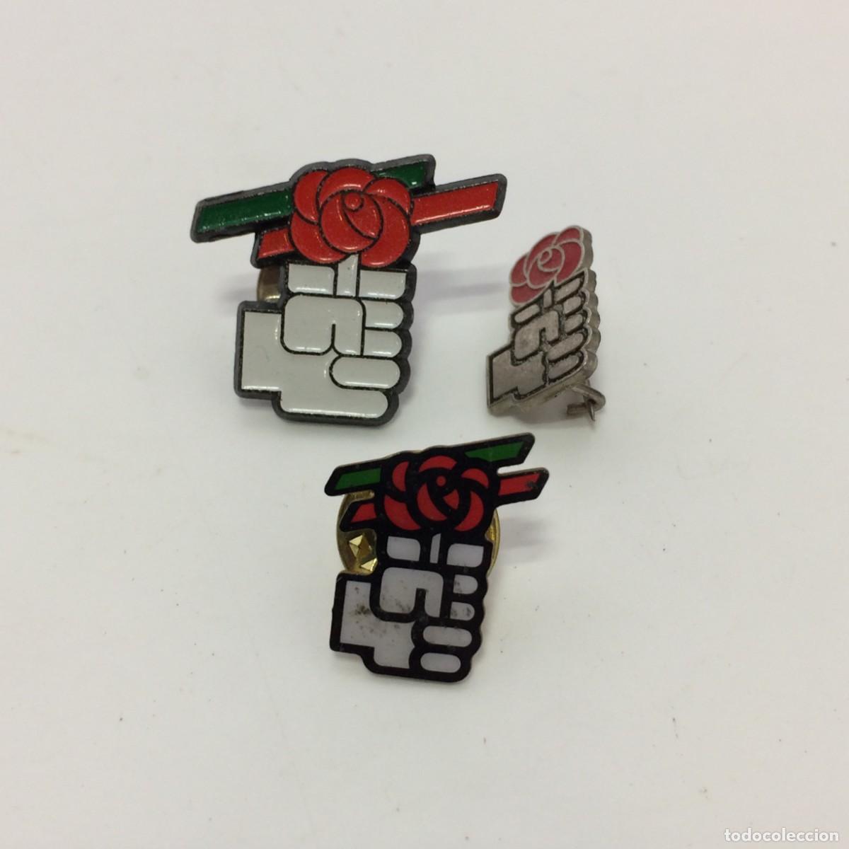 Collection pins: Lote de 3 Antiguos Pins / Pin - Partido Politico PSOE