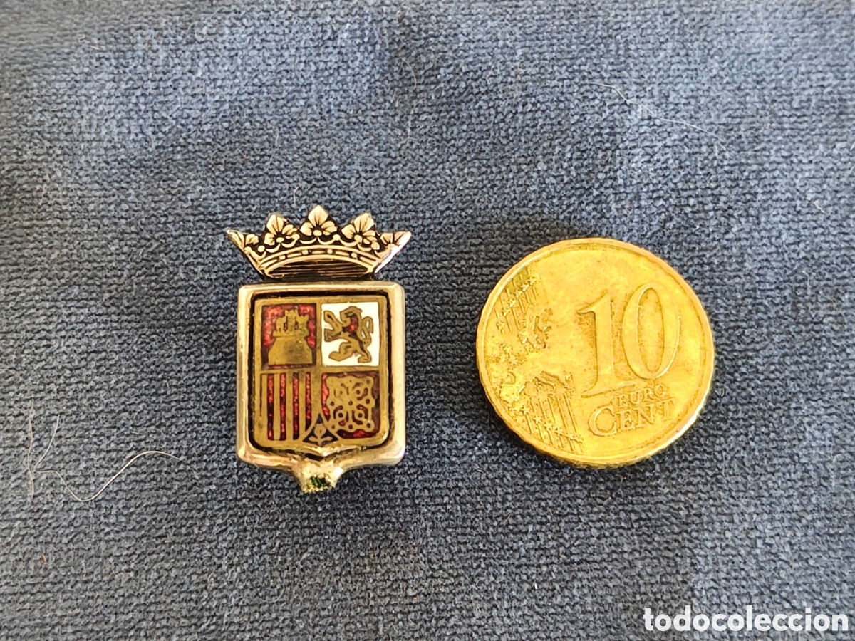 Pin's de collection: Espa&ntilde;a pin antiguo lacado parte superior plata 925
