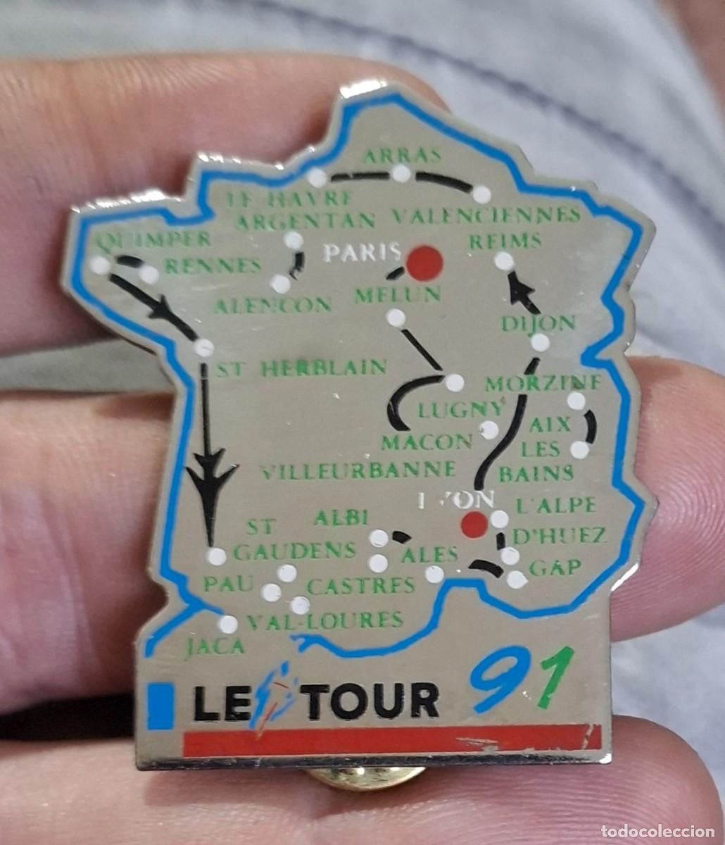 Pins de colecci&oacute;n: Raro pin del tur de Francia 1991. Muy grande