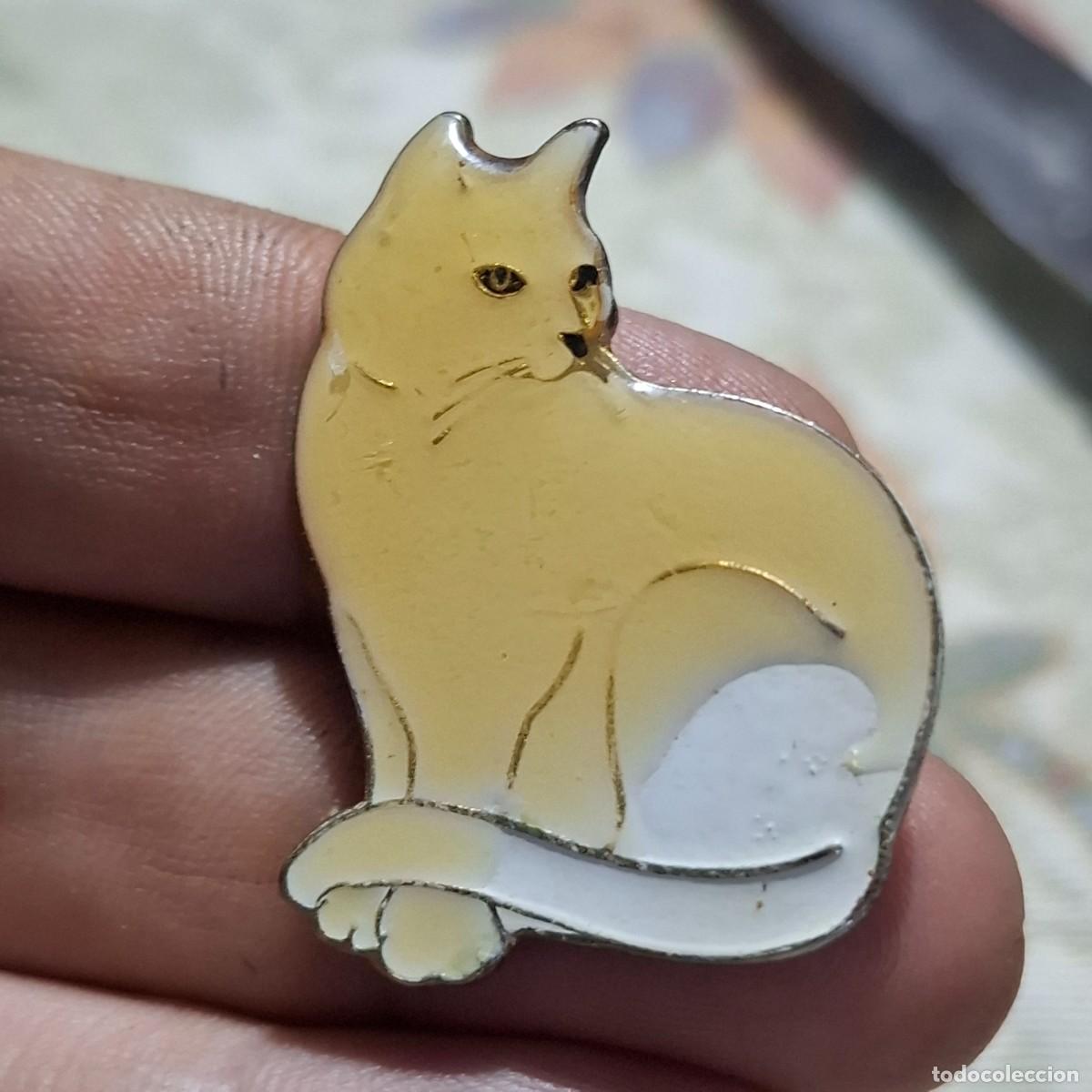 Pins de colecci&oacute;n: Precioso pin / insignia de animales de compa&ntilde;&iacute;a. Gato . Muy grande