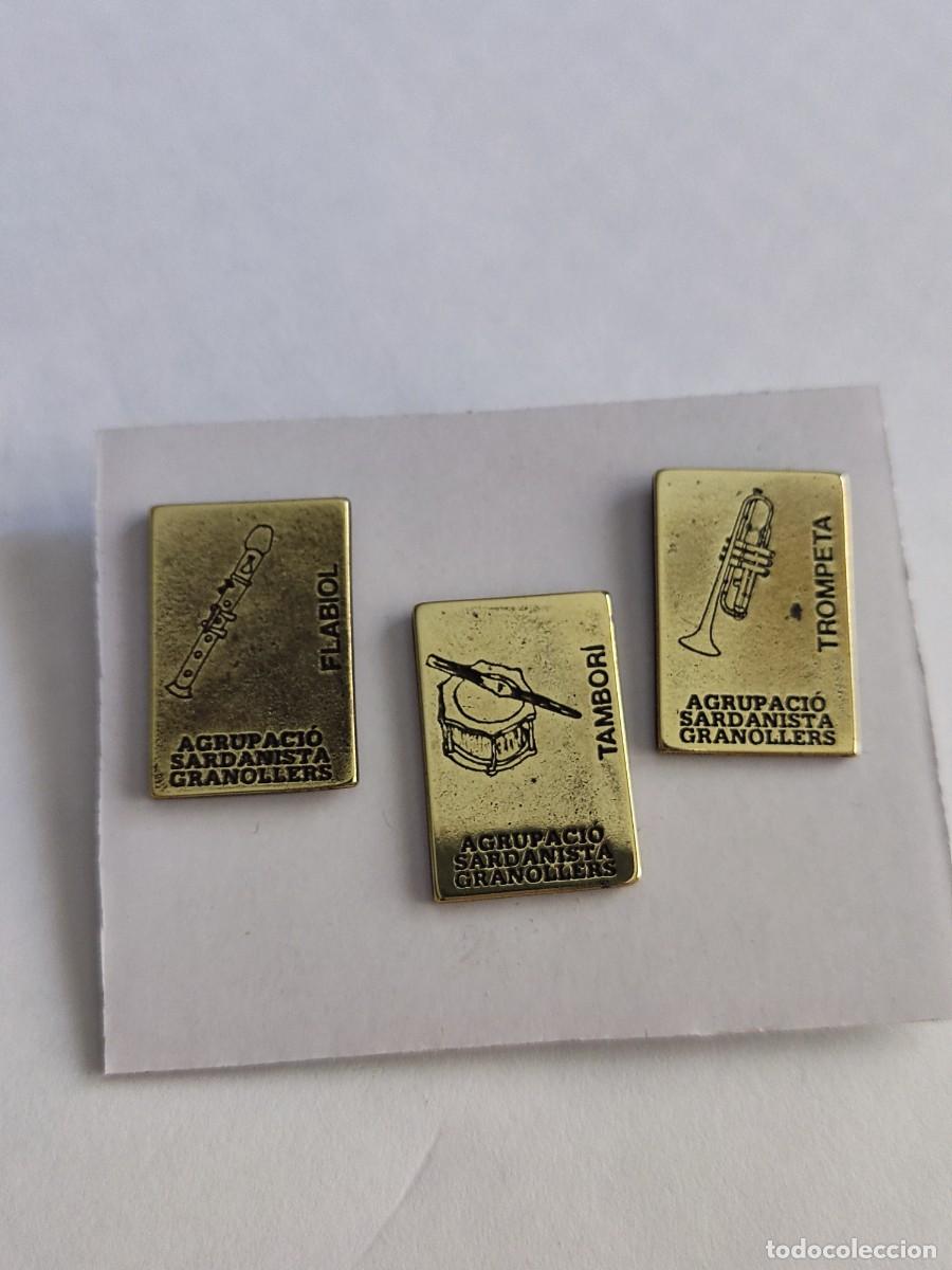 Pins de colecci&oacute;n: LOTE DE 3 PINS INSTRUMENTOS AGRUPACIO SARDANISTA DE GRANOLLERS