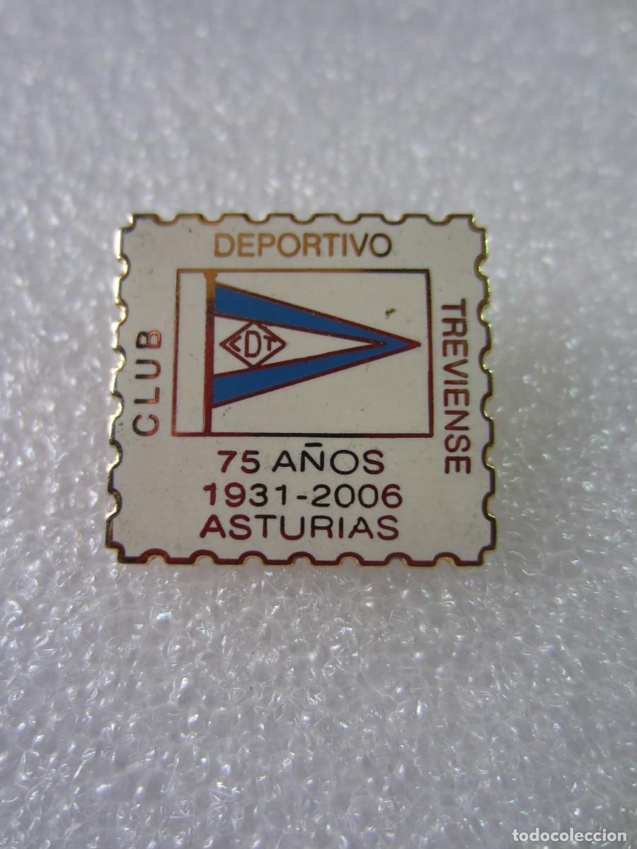 Pins de colecci&oacute;n: Pin Alfiler Deportes Futbol Club Deportivo Treviense 75 Aniversario (Asturias)