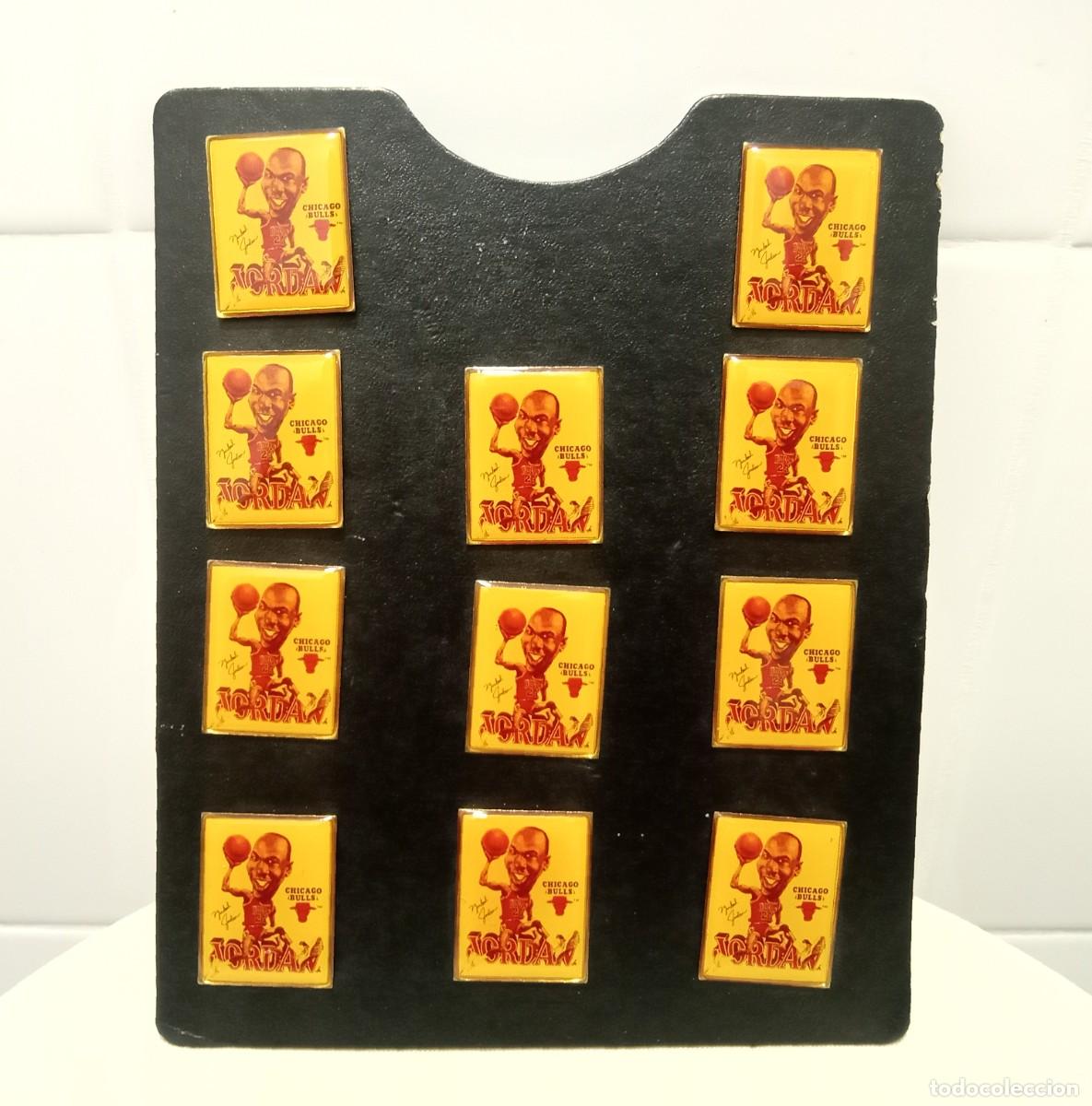 Pins de colecci&oacute;n: EXPOSITOR DE PIN PINS PIN'S MICHAEL JORDAN x11 SALEM CHICAGO BULLS 1990 1991 1992 NIKE AIR JORDAN