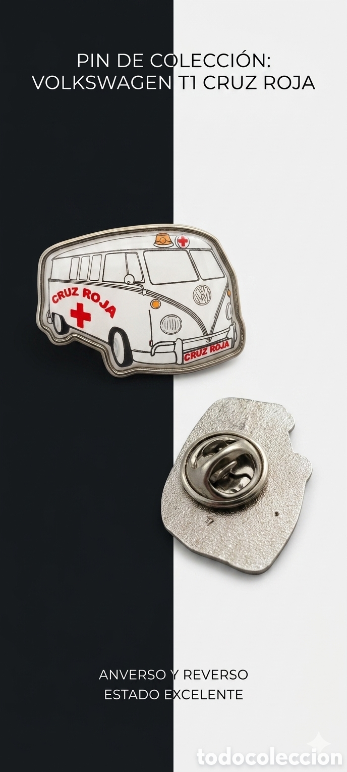 Pins de colecci&oacute;n: Pin Cruz Roja - Furgoneta Volkswagen T1 - Estado Excelente