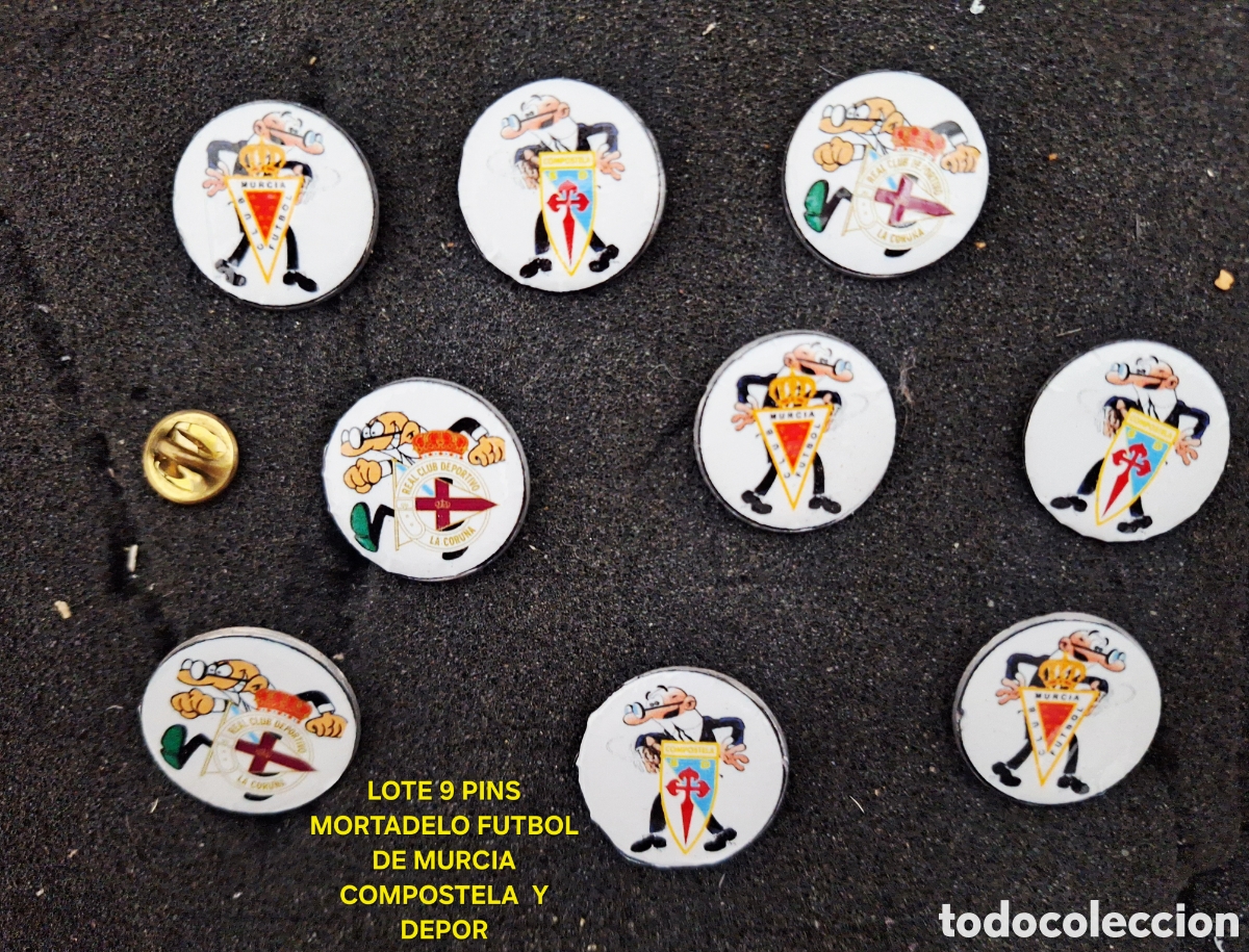 Pins de colecci&oacute;n: LOTE 9 PINS PIN MORTADELO FUTBOL