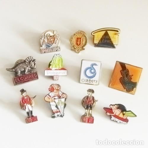 Pins de cole&ccedil;&atilde;o: LOTE PINS VARIADO PHILIPS DINOSAURIO LU PUBLICIDAD DE SHELL FRANCE TELECOM ORDISI PIN PUBLICITARIO