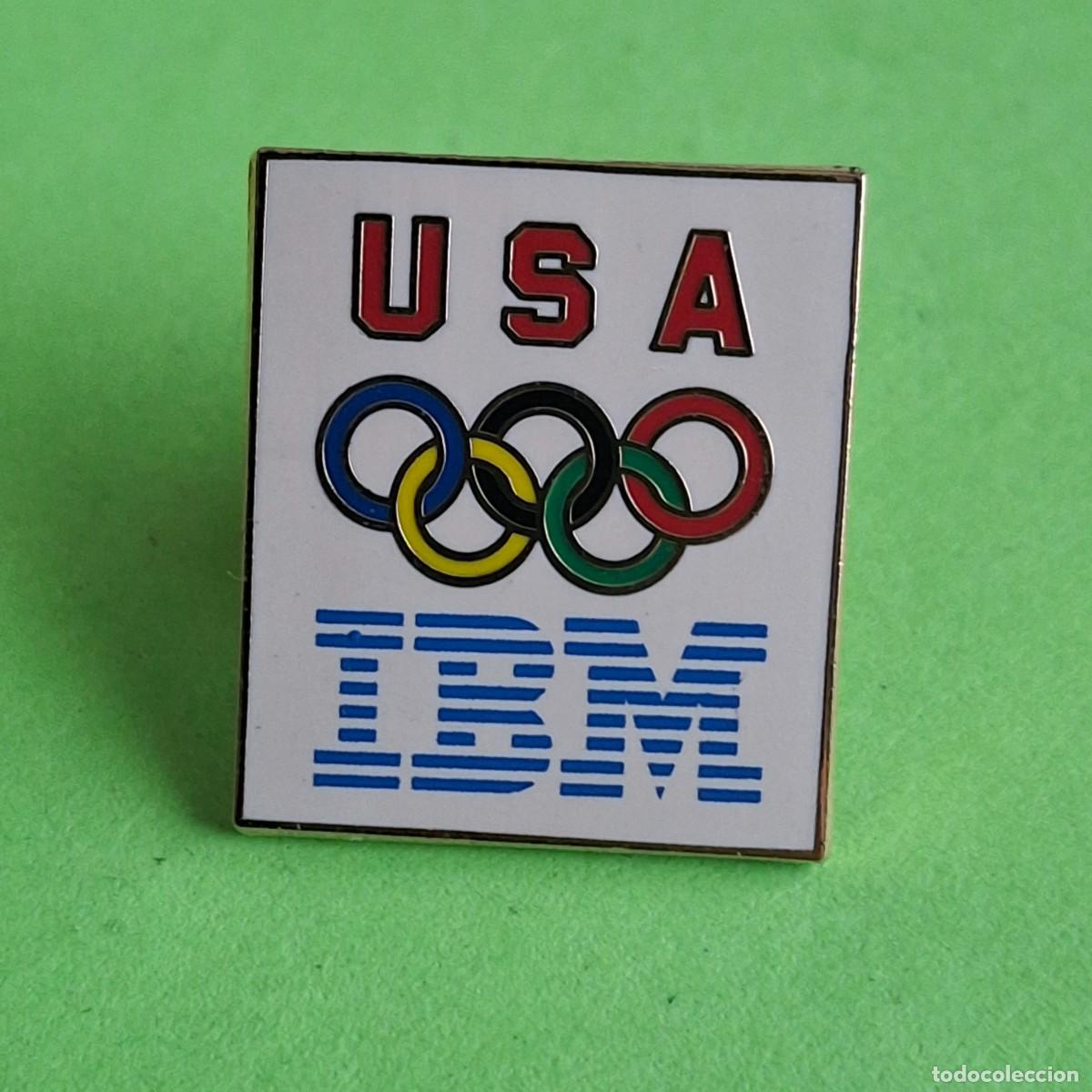 Pin's de collection: PIN OLIMPICO OLYMPIC GAMES JUEGOS OLIMPICOS OLIMPIADAS - USA TEAM IBM SPORNSOR